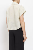 Camicia crop a righe