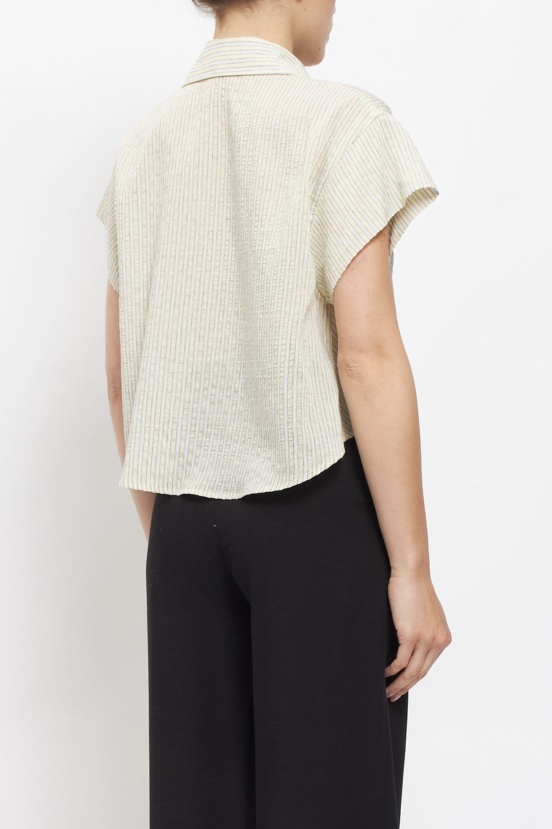 Camicia crop a righe