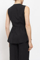Gilet in viscosa con balza