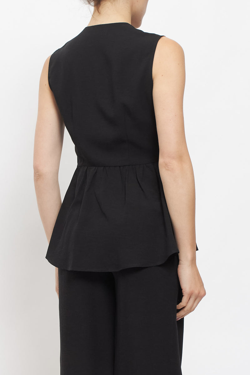 Gilet in viscosa con balza