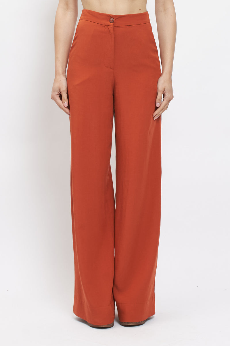 Pantalone in viscosa con taglio dritto