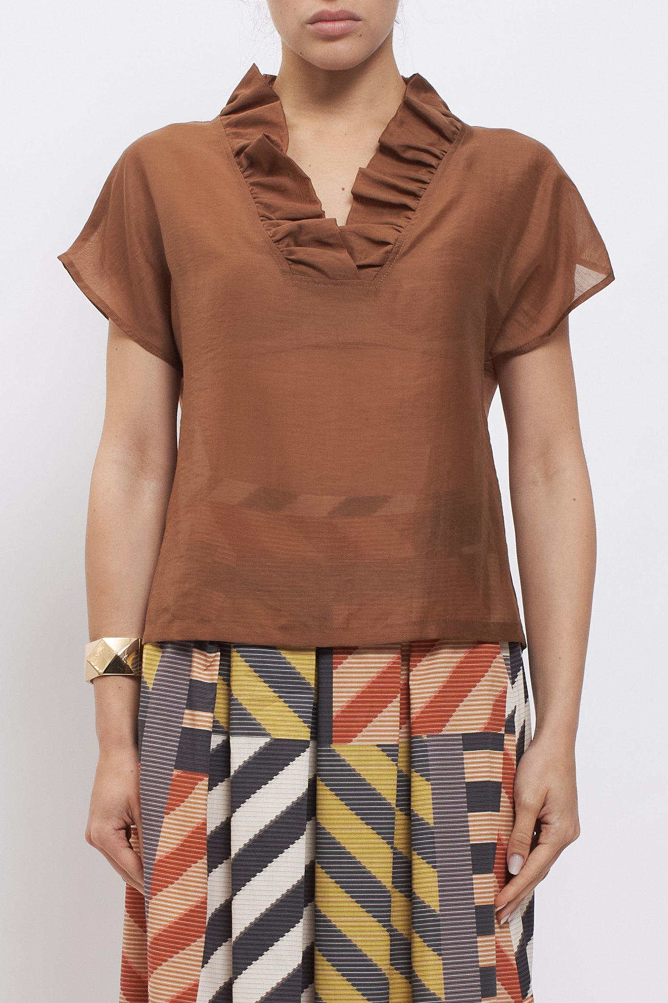 Blusa con rouches
