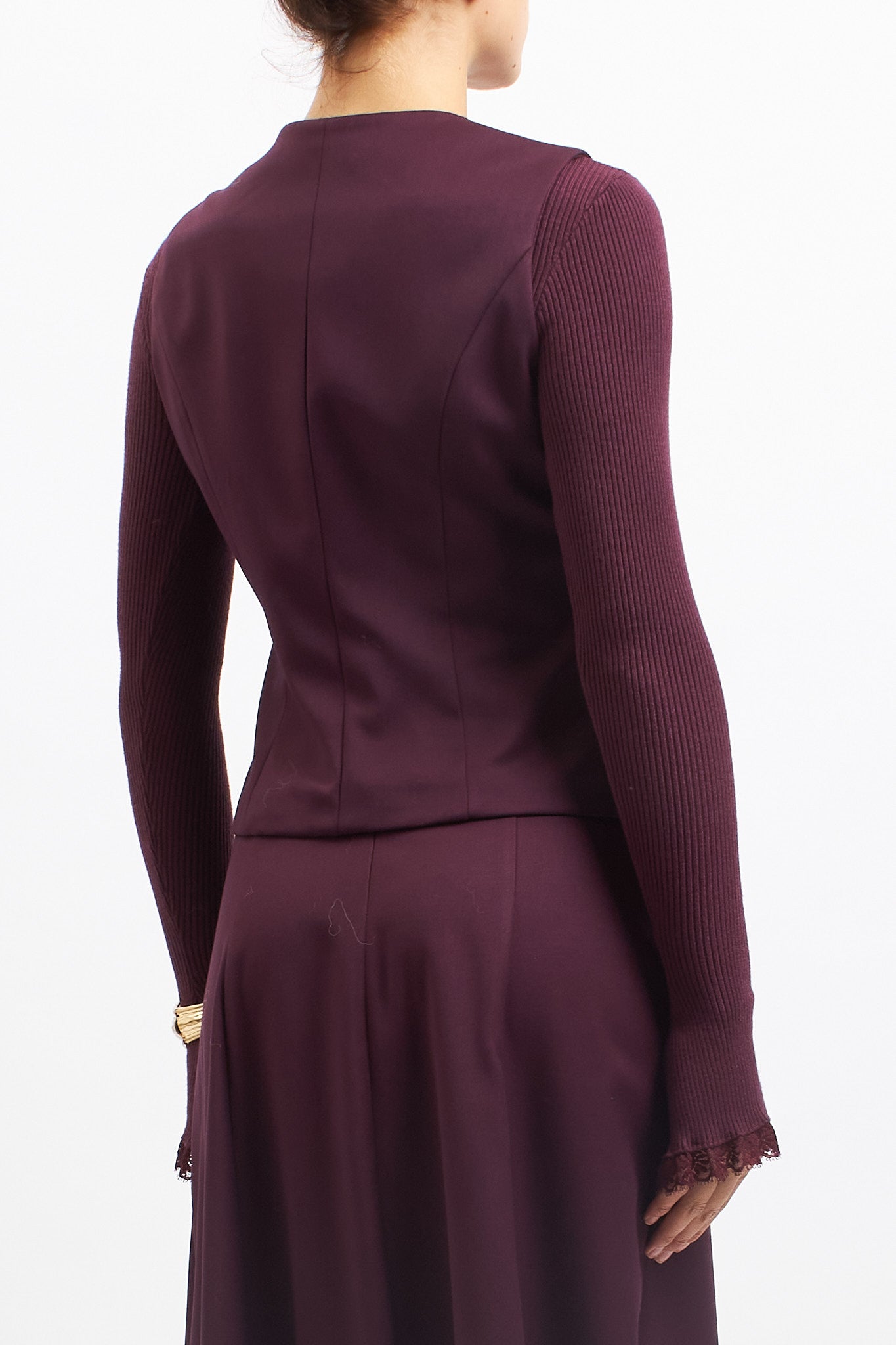 Gilet con alamari in tessuto