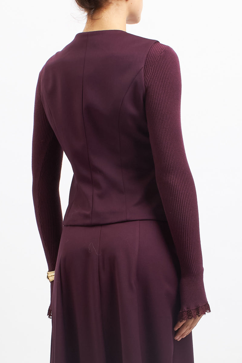 Gilet con alamari in tessuto