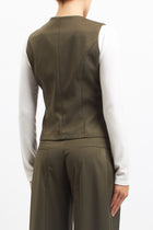 Gilet con alamari in tessuto