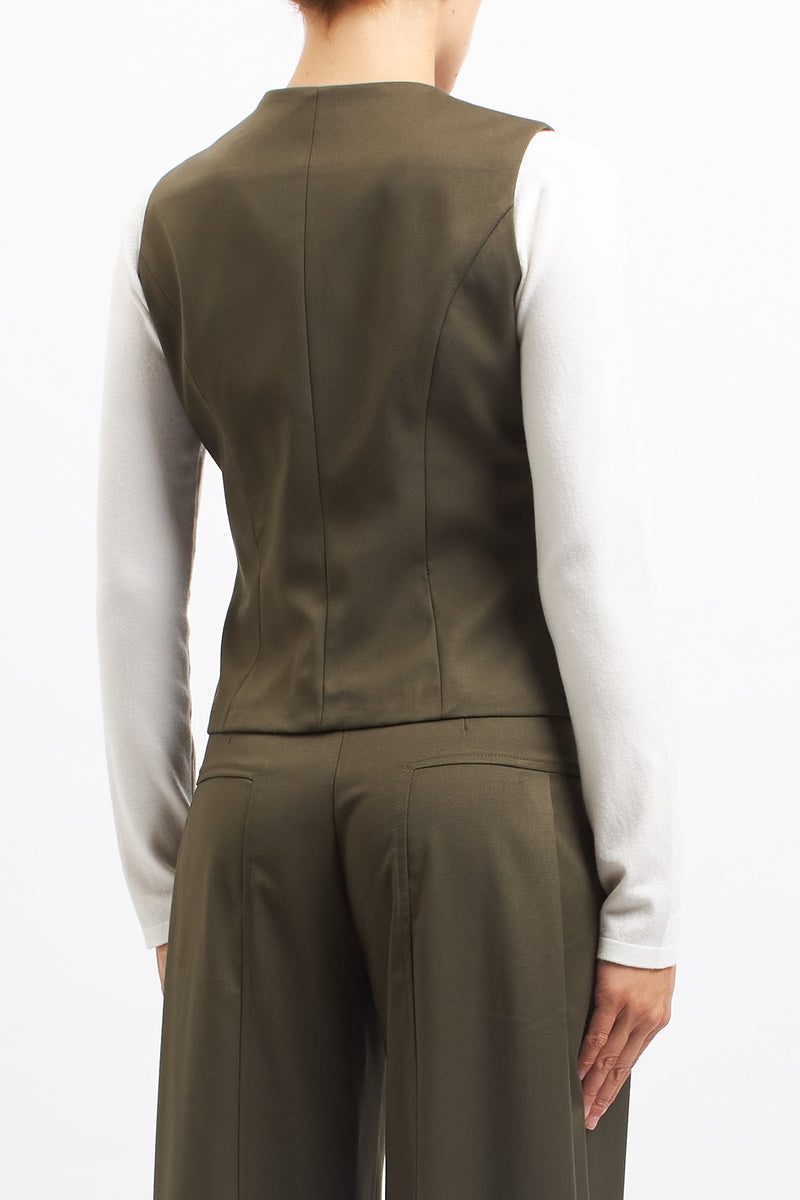 Gilet con alamari in tessuto