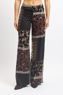 Pantalone palazzo con fantasia Patchwork