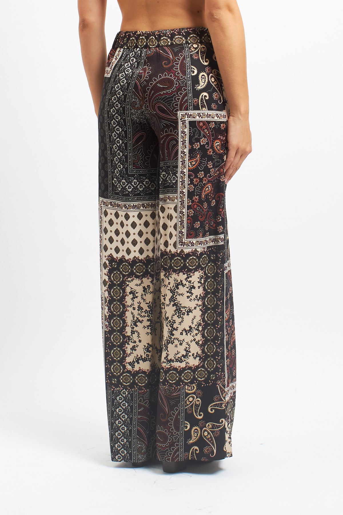Pantalone palazzo con fantasia Patchwork