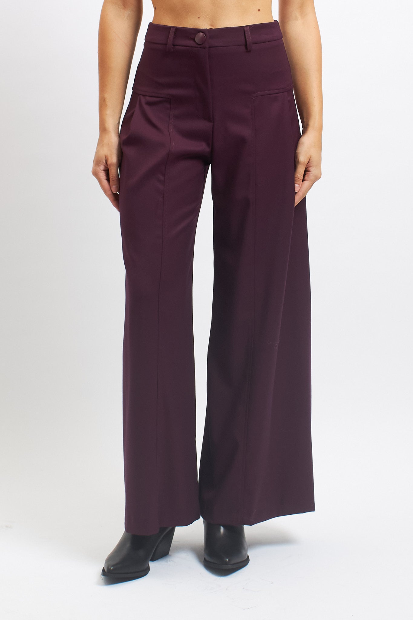 Pantalone palazzo con pinces
