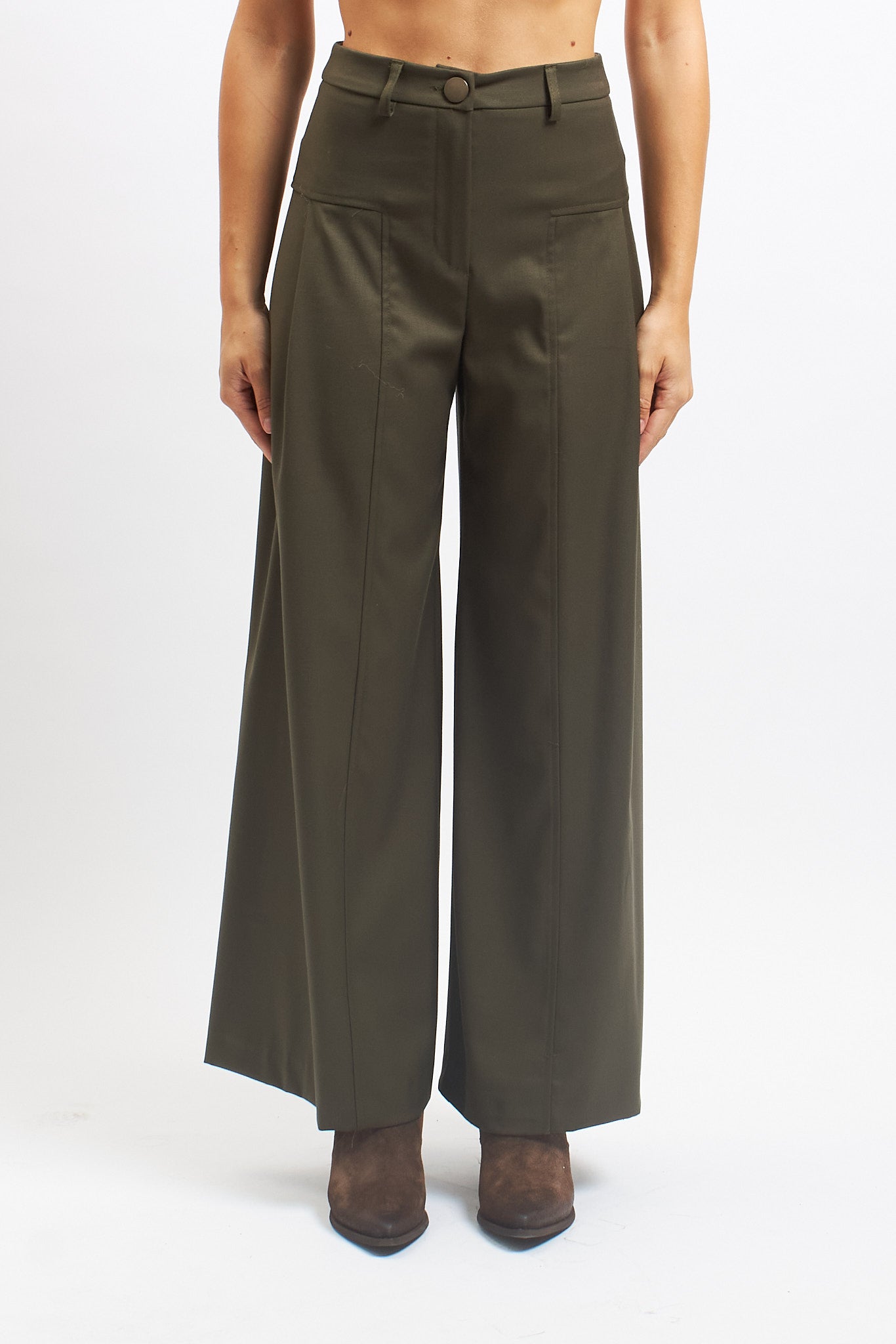 Pantalone palazzo con pinces