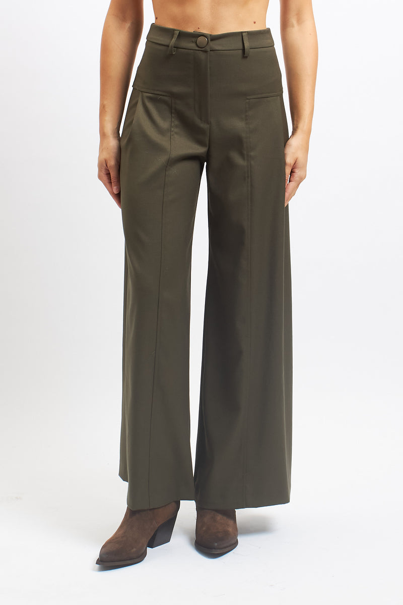 Pantalone palazzo con pinces
