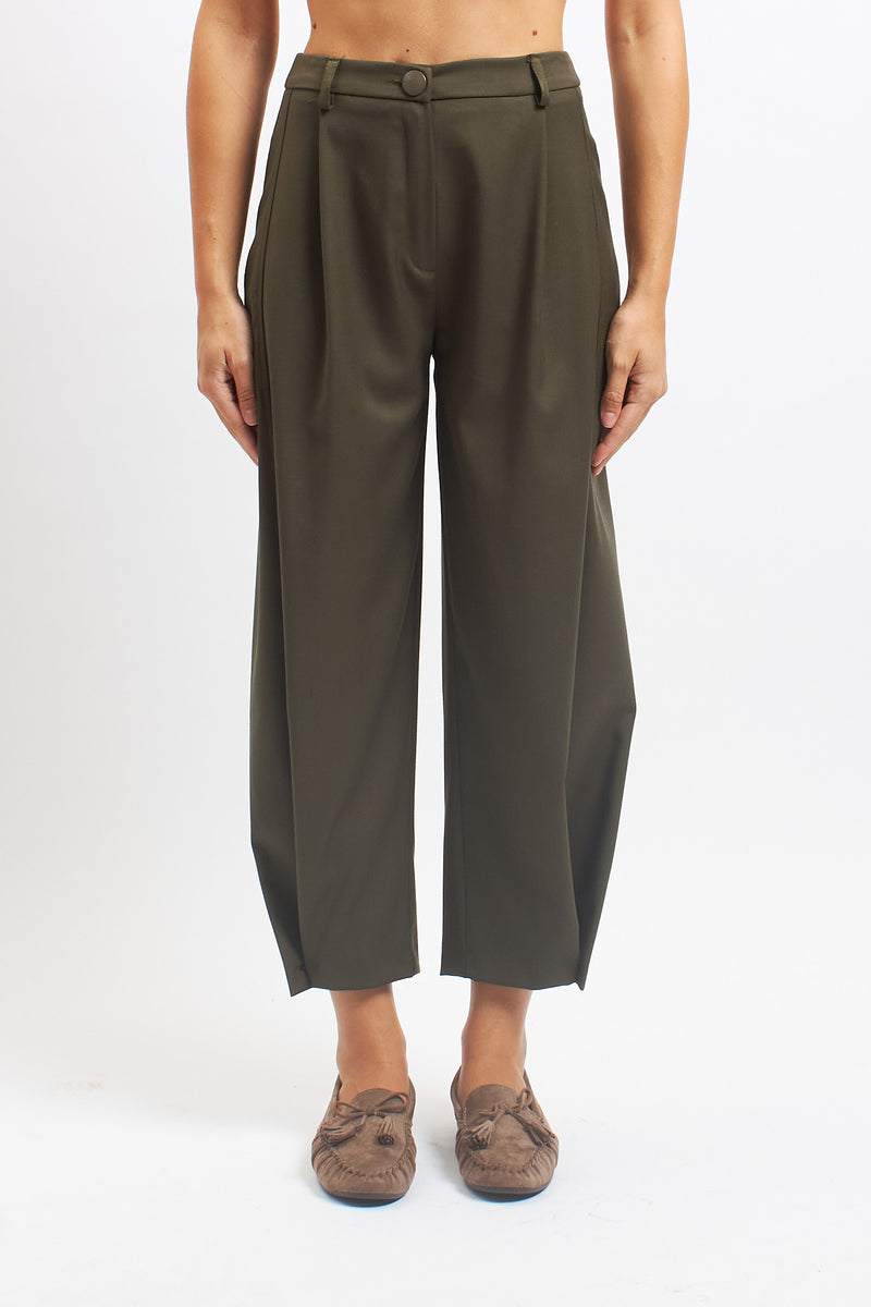 Pantalone barrel con bottoni