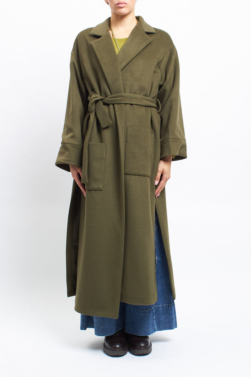 Cappotto lungo con cinta