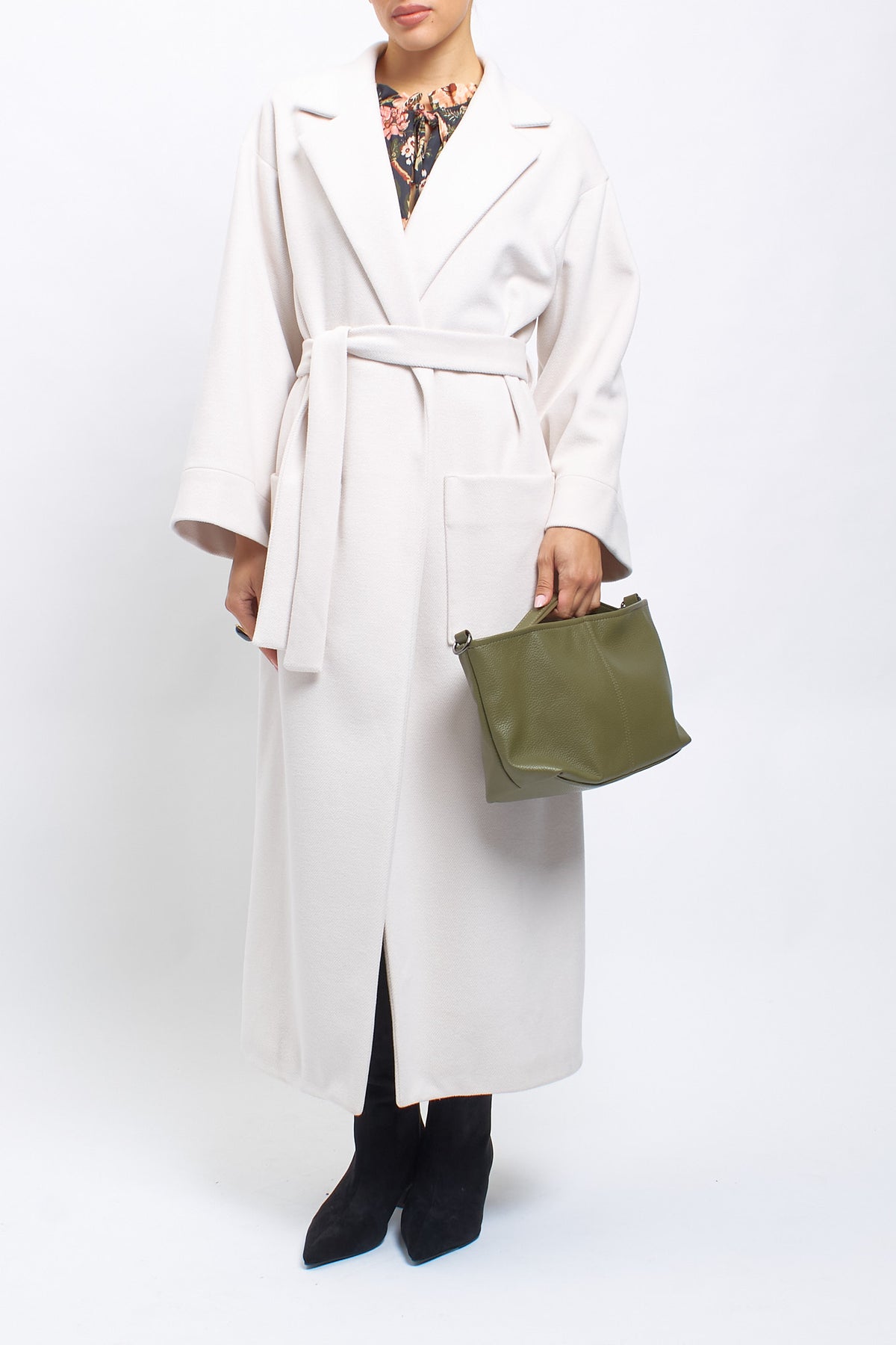 Cappotto lungo con cinta
