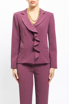 Slim fit jacket with ruffles
