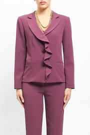 Slim fit jacket with ruffles