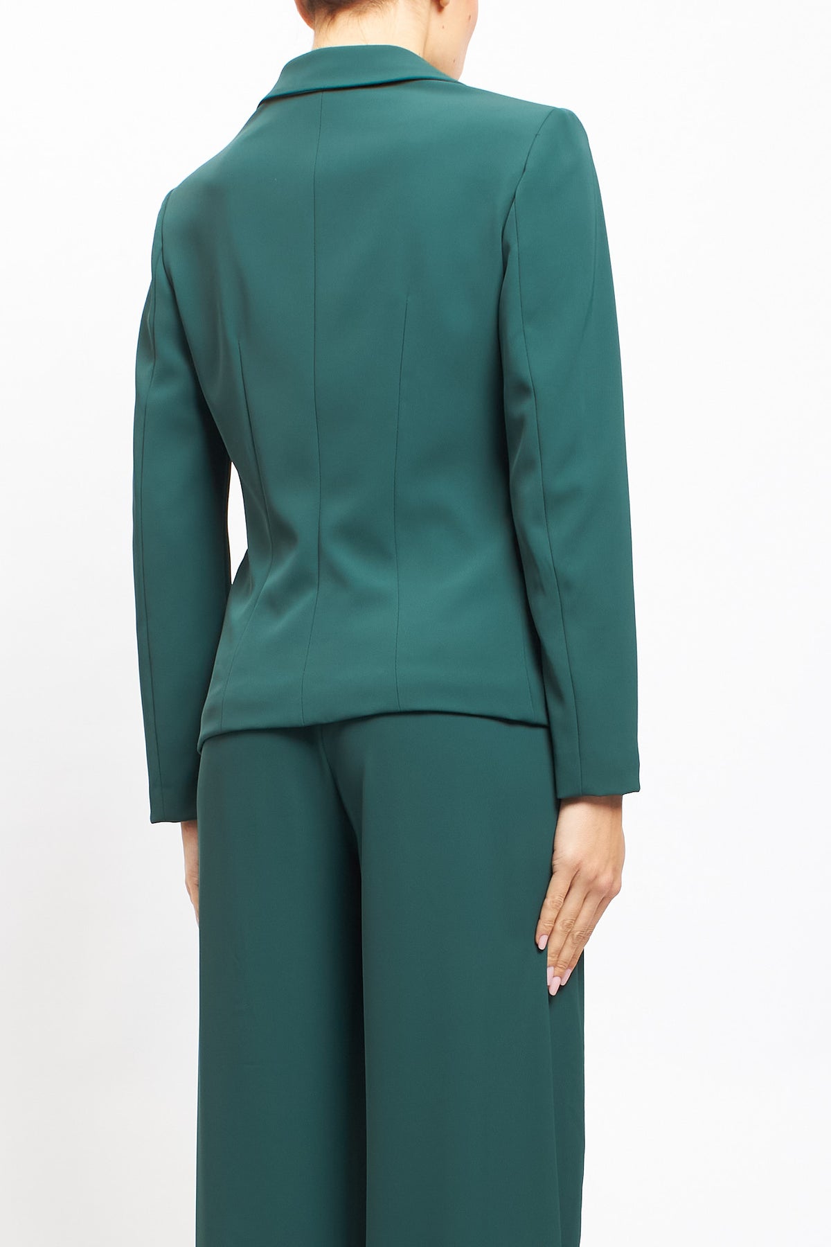 Slim-fit jacket with ruffles