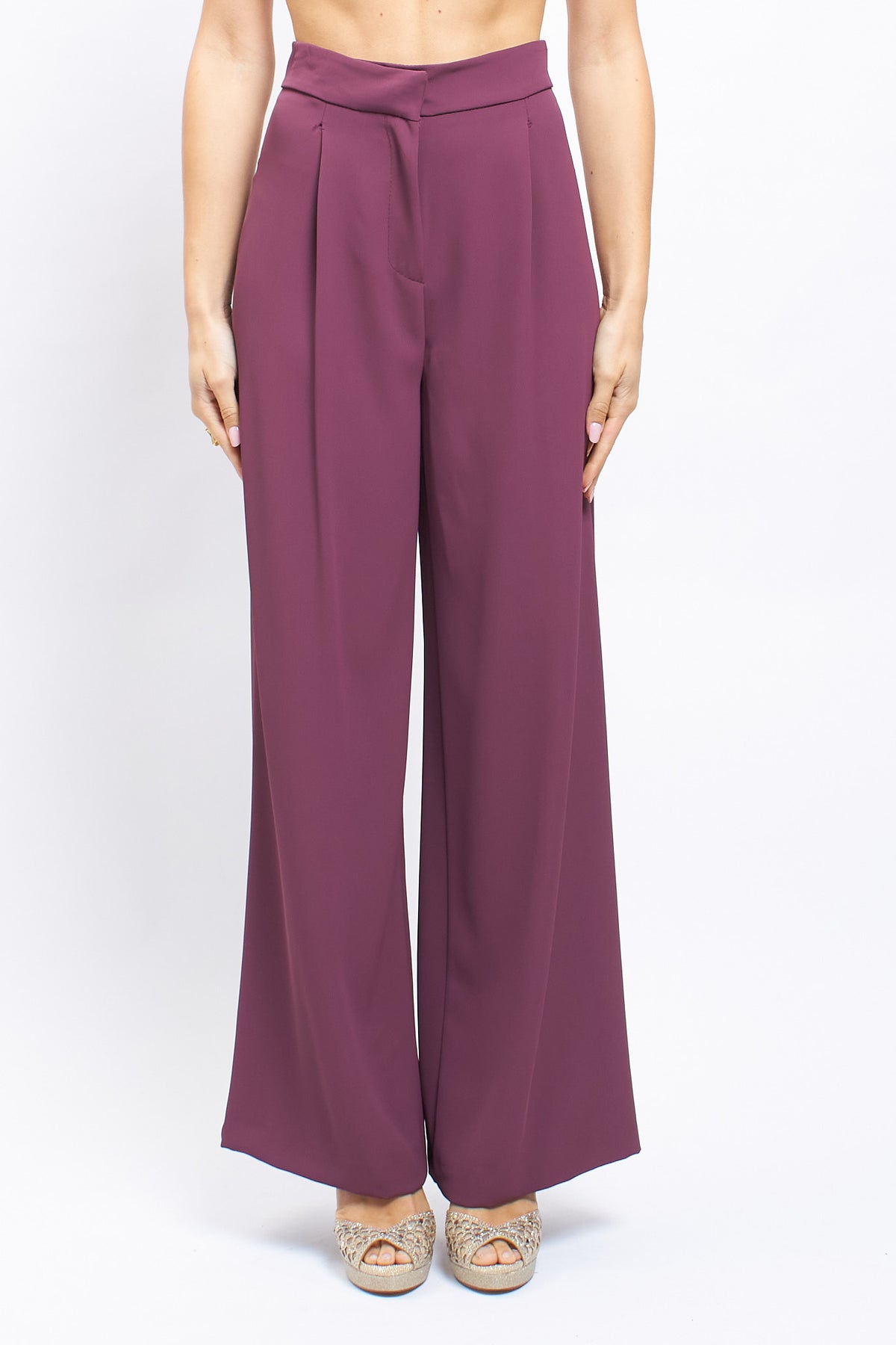 Pantalone palazzo con pinces