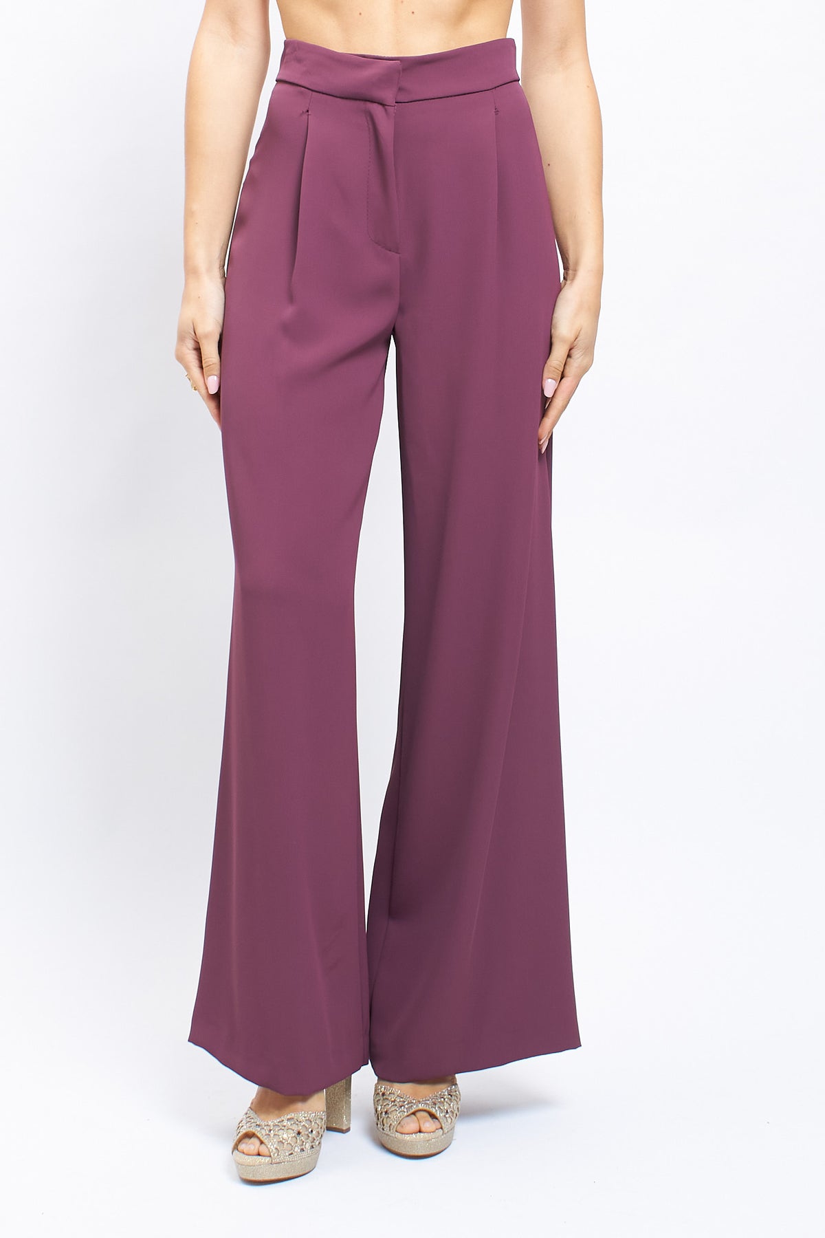 Pantalone palazzo con pinces