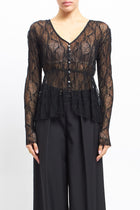 Blusa in pizzo con bottoni