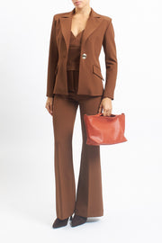 Blazer slim con bottone gioiello