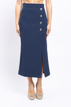 Midi skirts with jewel buttons