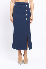 Midi skirts with jewel buttons
