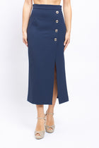 Midi skirts with jewel buttons