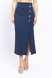 Midi skirts with jewel buttons