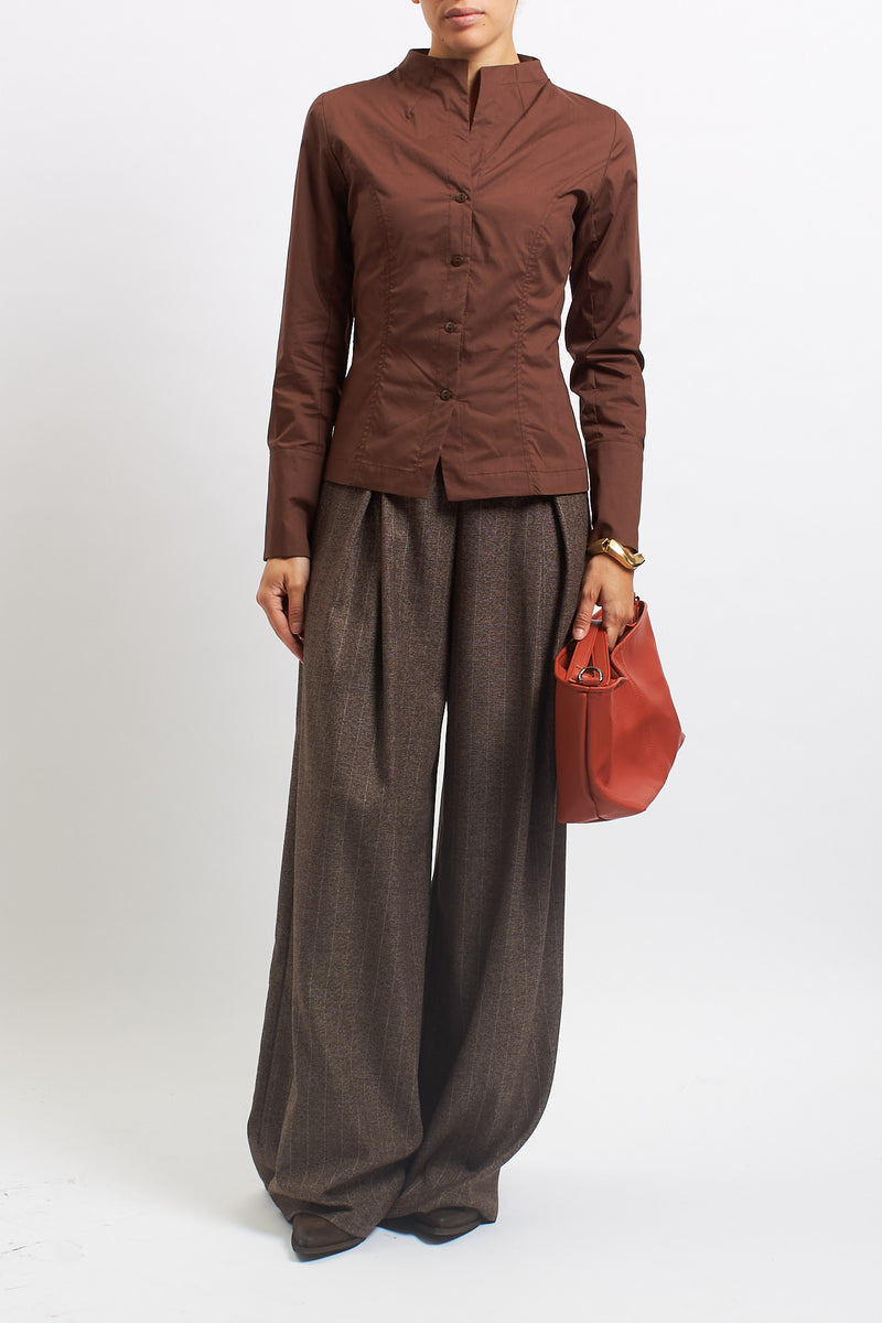 Camicia con scollo alla coreana