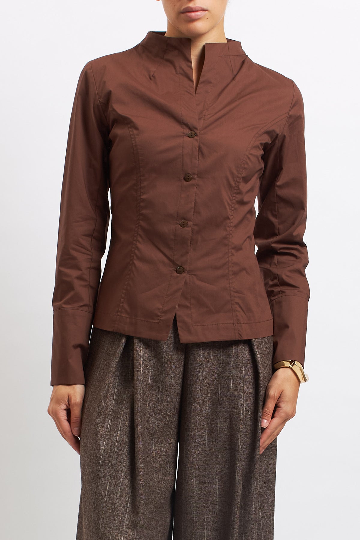 Camicia con scollo alla coreana