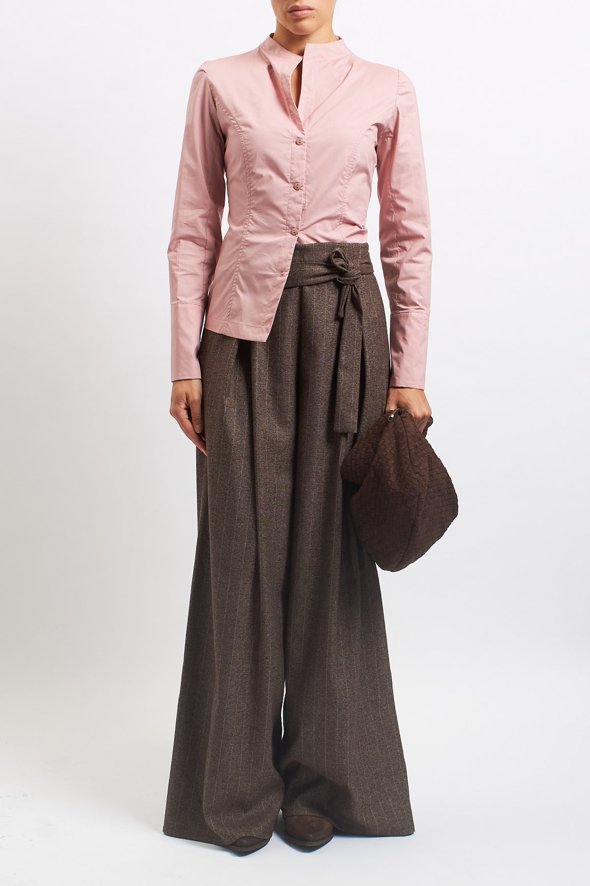 Camicia con scollo alla coreana