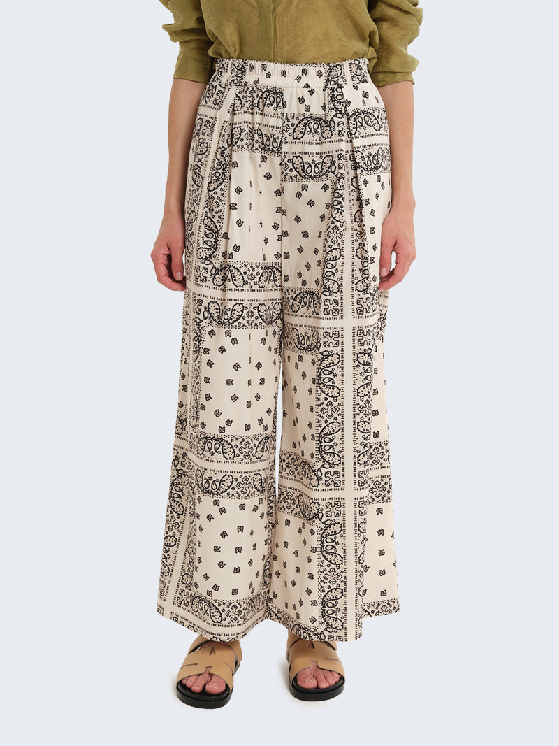 Pantaloni palazzo con stampa bandana