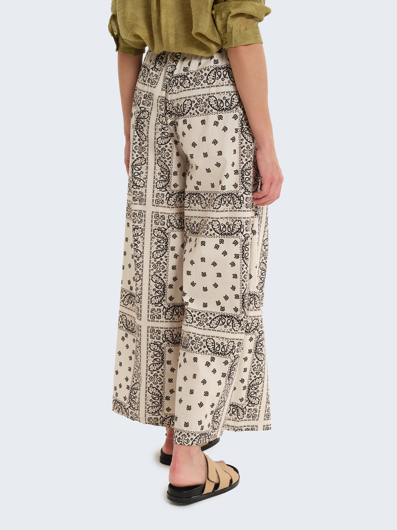 Pantaloni palazzo con stampa bandana