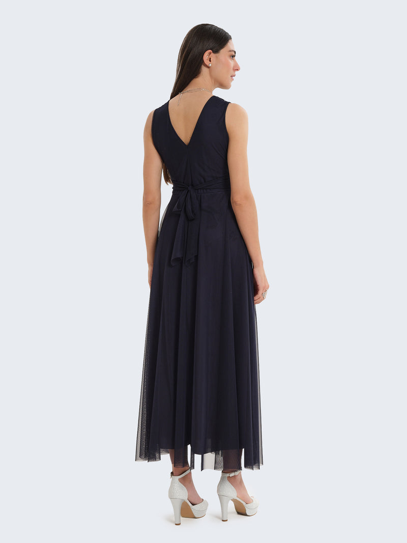 Abito lungo in tulle