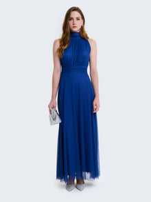 Abito in tulle con scollo all'americana