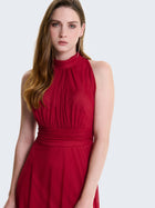 Tulle dress with halter neckline