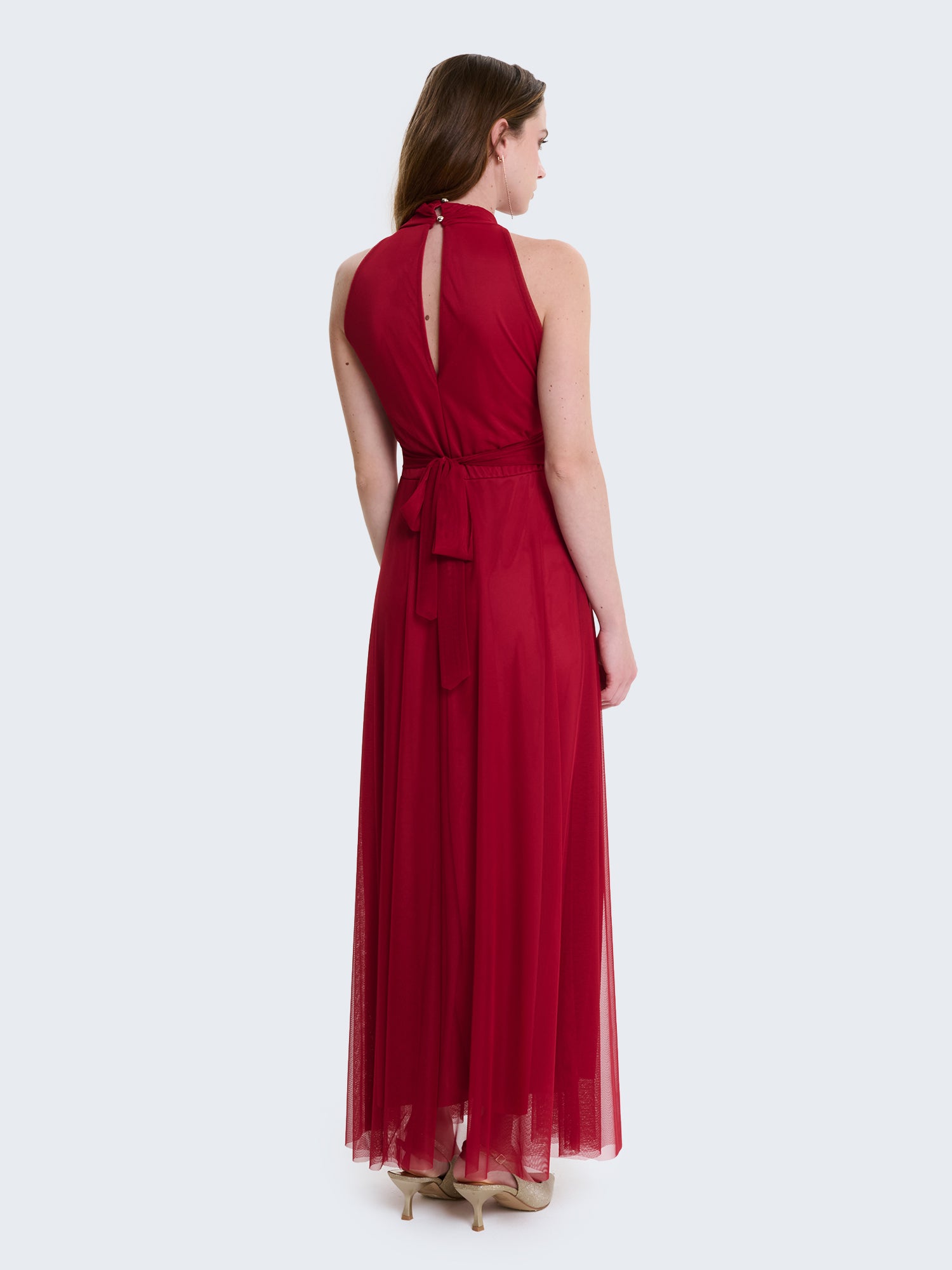 Tulle dress with halter neckline