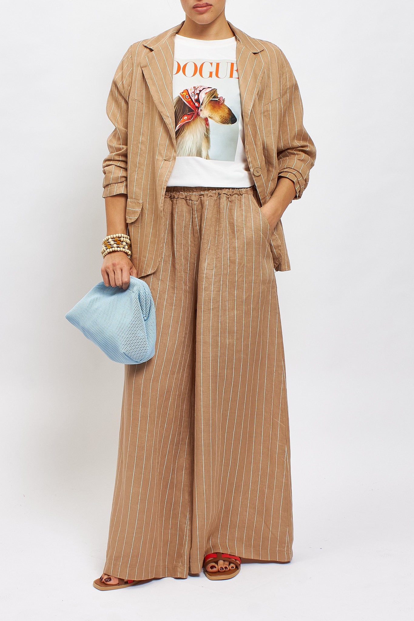 Giacca gessata con tasche