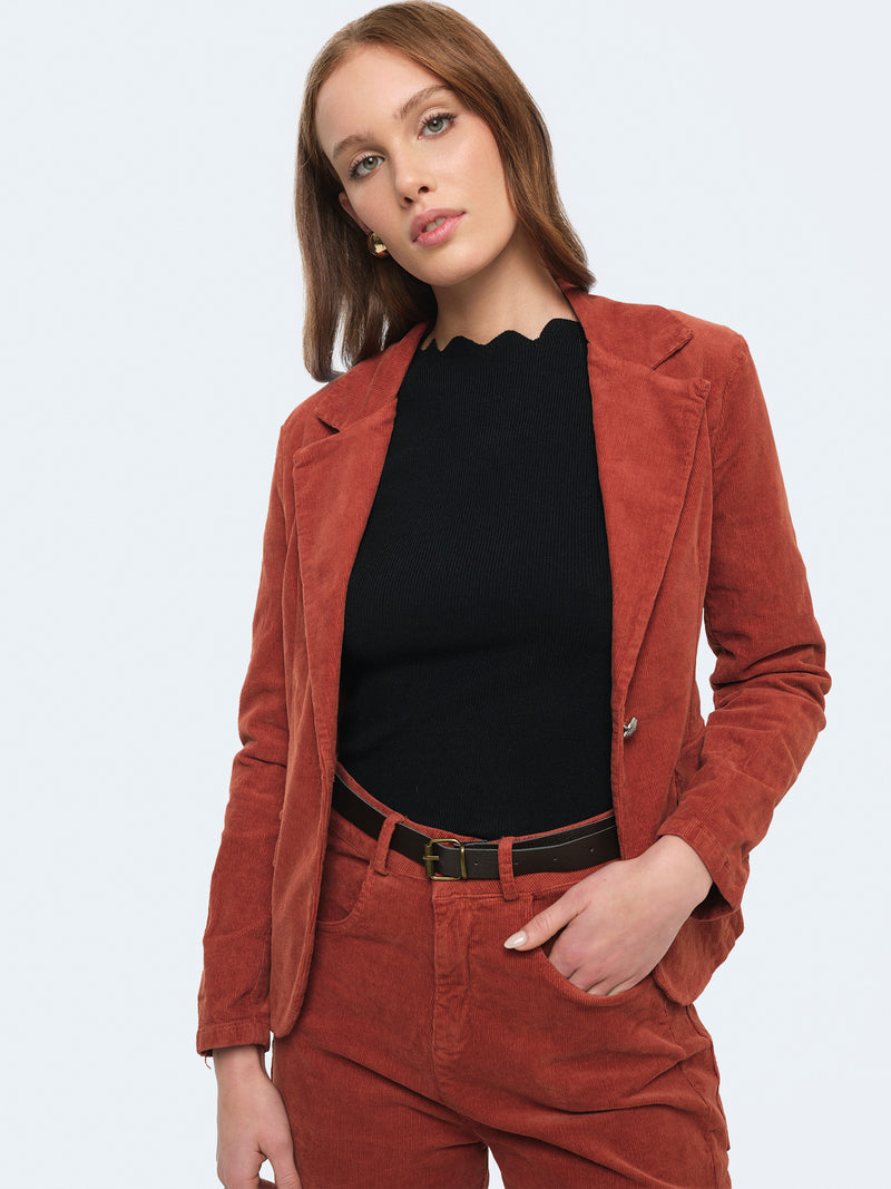 Giacca slim fit in velluto