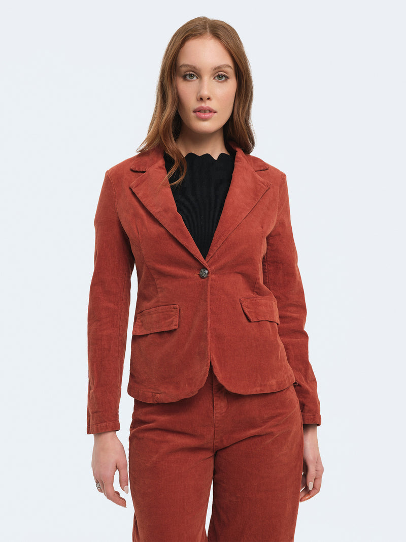 Giacca slim fit in velluto