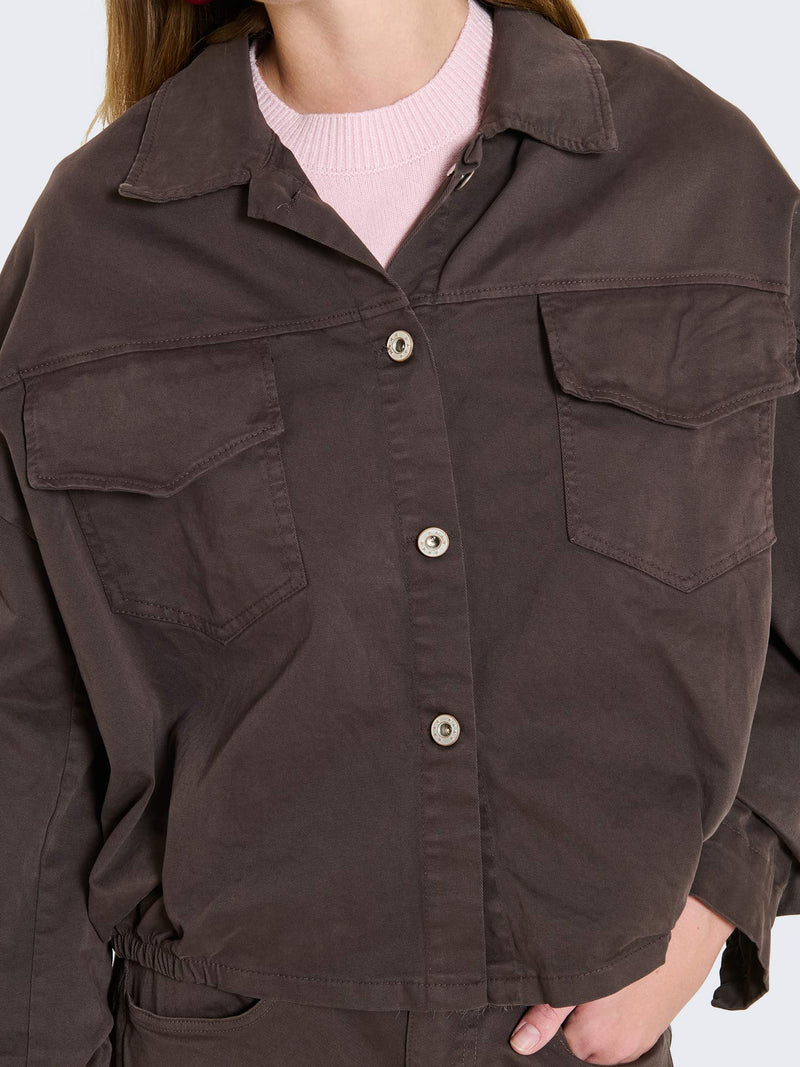 Giacca cropped in cotone