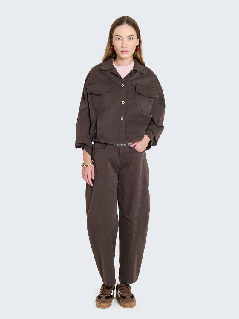 Giacca cropped in cotone