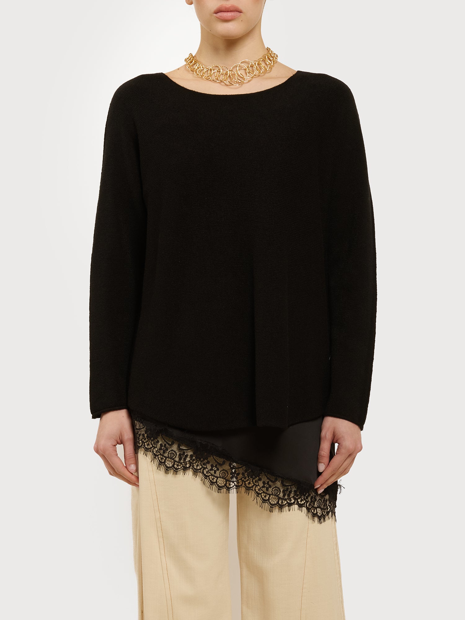 Maglia con collo a barca