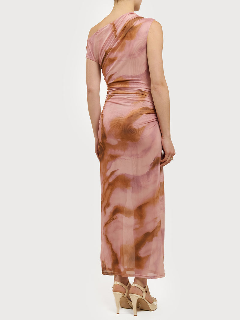 Abito midi in tulle tie-dye