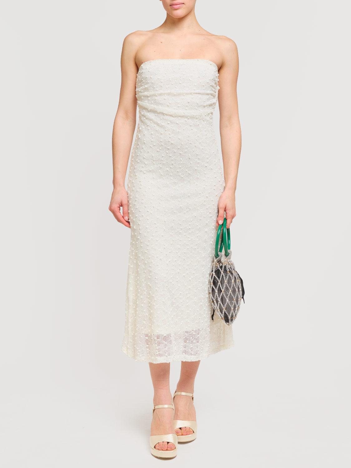 Abito midi in pizzo