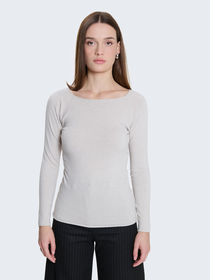 Maglia con scollo a barca