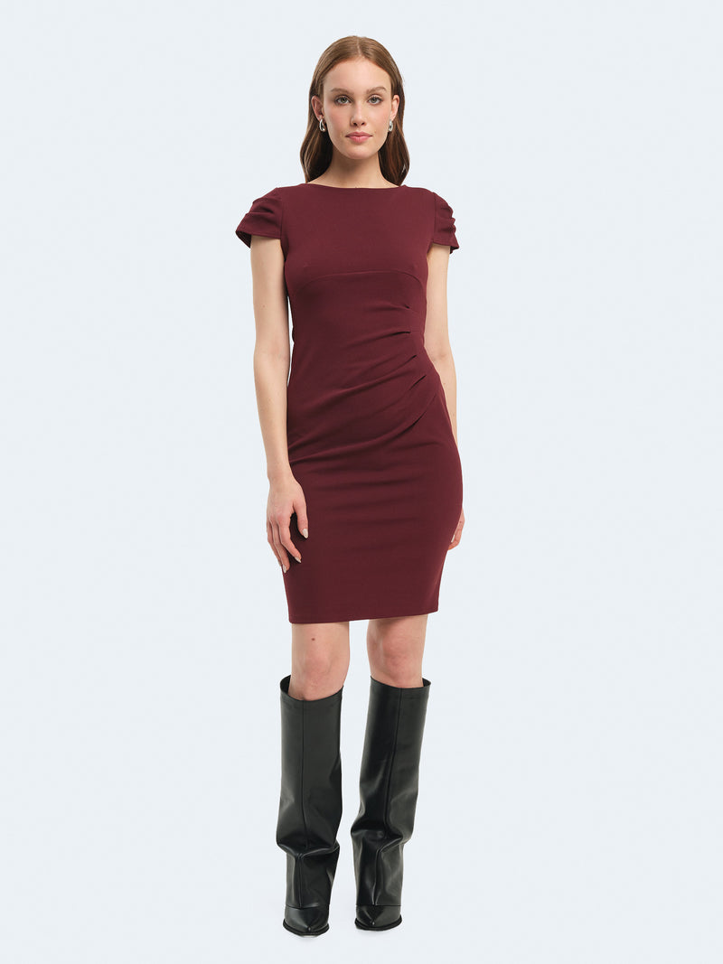 Abito midi drappeggiato