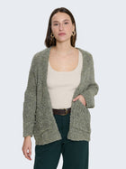 Cardigan intrecciato bouclé