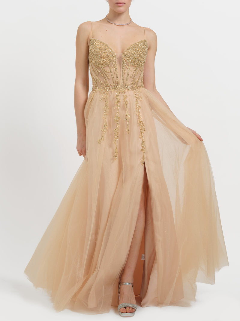 Abito princess con strass